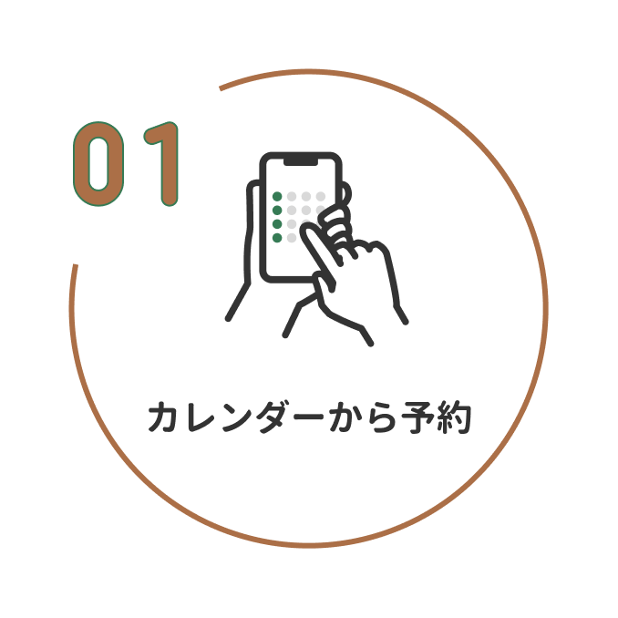 1 カレンダーから予約
