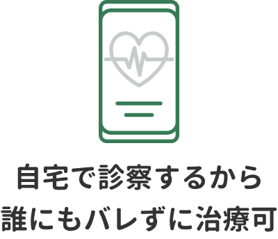 自宅で診察するから誰にもバレずに治療可